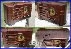 ANTIQUE OLD WOOD VINTAGE TUBE EMERSON STRADIVARIUS' CL256 RADIO IN WORKING COND