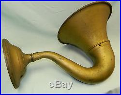 ANTIQUE VINTAGE ATWATER KENT METAL HORN SPEAKER TYPE M NO DRIVER PAINTED GOLD
