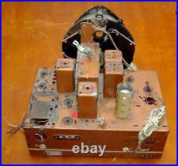 ANTIQUE ZENITH chasis LARGE 3 dial WALTON type RADIO art deco 1938 VTG FOR PARTS