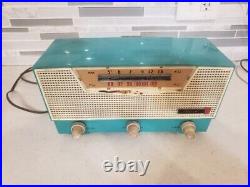 AQUAMARINE AM/FM Retro Vintage Mid Century Olympic Model FM-15 Tube Radio AS IS