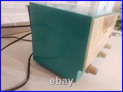 AQUAMARINE AM/FM Retro Vintage Mid Century Olympic Model FM-15 Tube Radio AS IS