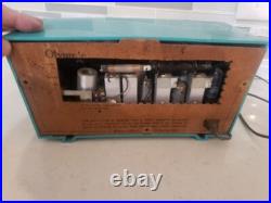 AQUAMARINE AM/FM Retro Vintage Mid Century Olympic Model FM-15 Tube Radio AS IS