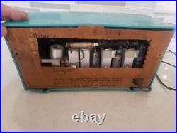 AQUAMARINE AM/FM Retro Vintage Mid Century Olympic Model FM-15 Tube Radio AS IS