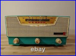 AQUAMARINE AM/FM Retro Vintage Mid Century Olympic Model FM-15 Tube Radio Rare