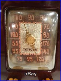 ARVIN 532 Vintage Butterscotch & Tortoise Radio From 1940s Left Side Dial