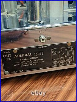 Admiral 15HF1 Chassis Tube Radio Stereo Tuner AM FM Vintage Television TV Preamp
