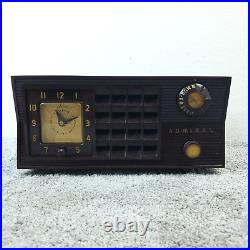 Admiral 5S32 Tube Radio Clock AM Vintage MCM Mid Century 1950's Bakelite Working