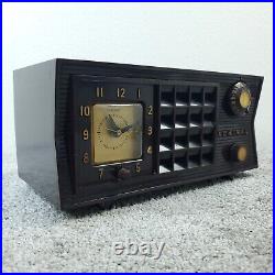 Admiral 5S32 Tube Radio Clock AM Vintage MCM Mid Century 1950's Bakelite Working