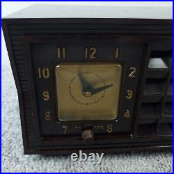 Admiral 5S32 Tube Radio Clock AM Vintage MCM Mid Century 1950's Bakelite Working