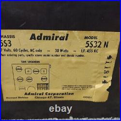 Admiral 5S32 Tube Radio Clock AM Vintage MCM Mid Century 1950's Bakelite Working