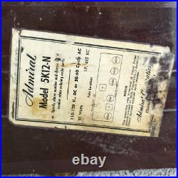 Admiral Tube Radio 5K12-N AM Vintage Bakelite MCM Mid Century Modern Working