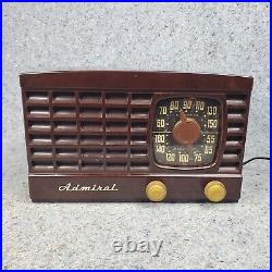 Admiral Tube Radio Model 5X12-N AM 1960's Vintage MCM Mid Century Brown Working