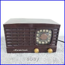 Admiral Tube Radio Model 5X12-N AM Vintage Mid Century Modern Brown Working