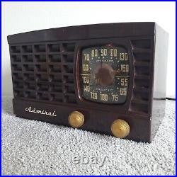 Admiral Tube Radio Model 5X12-N AM Vintage Mid Century Modern Brown Working