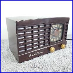 Admiral Tube Radio Model 5X12-N AM Vintage Mid Century Modern Brown Working