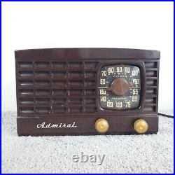 Admiral Tube Radio Model 5X12-N AM Vintage Mid Century Modern Brown Working
