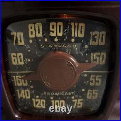 Admiral Tube Radio Model 5X12-N AM Vintage Mid Century Modern Brown Working