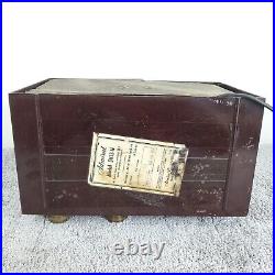 Admiral Tube Radio Model 5X12-N AM Vintage Mid Century Modern Brown Working