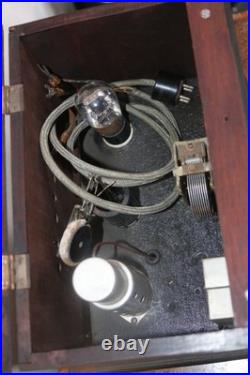 Antique 1920s Tube Regenerative Radio Receiver Wood Cabinet Vintage
