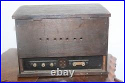 Antique 1920s Tube Regenerative Radio Receiver Wood Cabinet Vintage