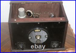 Antique 1920s Tube Regenerative Radio Receiver Wood Cabinet Vintage