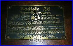 Antique 1925 Radiola 26 Vintage Portable Radio Complete w exception of Batteries