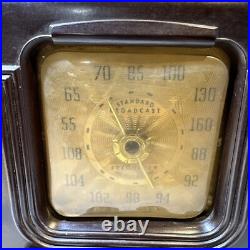 Antique Art Deco Bakelite Tube Radio FADA 790 Rich Brown With Brass Tone Dial VTG
