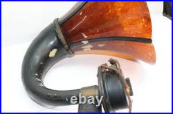Antique Burns Pyralin Horn Speaker Amber Marbled Radio Tested 1920s