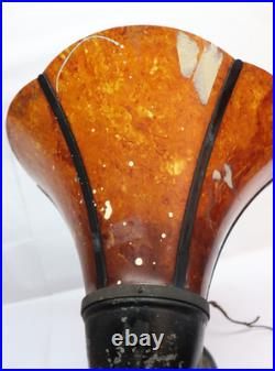 Antique Burns Pyralin Horn Speaker Amber Marbled Radio Tested 1920s