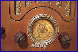Antique Crosley vintage tube radio in tombstone cabinet restored & working