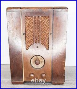 Antique Emerson 36 Radio Wood Tube Tombstone Radio 1930s Vintage Original Works