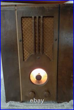 Antique Emerson 36 Radio Wood Tube Tombstone Radio 1930s Vintage Original Works