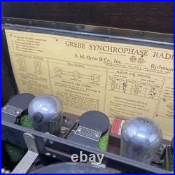 Antique Grebe Synchrophase Tube Radio for parts or restore
