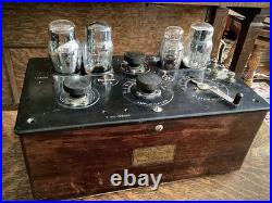 Antique Radiola III-A Radio Tubes National Velvet Vernier Steampunk Parts Repair