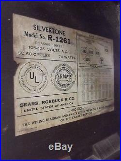 Antique Silvertone radio wood tube R1261 vintage 1940 Broadcast Shortwave Sears