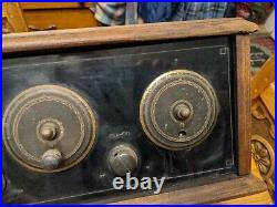 Antique Tube Radio Kit Rare Wood Case Celluloid Plastic Face Art Deco Custom Vtg