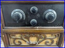 Antique Vacuum Tube Radio Vintage Pre-War Am Receiver Old-Fashioned Wood