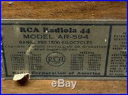 Antique/Vintage 1920s RCA RADIOLA 44 AR-594 Table Top Tube Radio Reciever TESTED