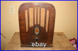 Antique Vintage 1936 Philco Model 625 Tombstone Wood Case Tube Radio