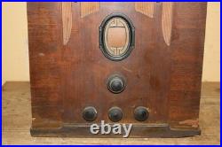 Antique Vintage 1936 Philco Model 625 Tombstone Wood Case Tube Radio