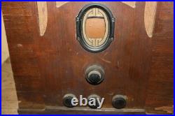 Antique Vintage 1936 Philco Model 625 Tombstone Wood Case Tube Radio