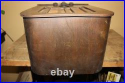 Antique Vintage 1936 Philco Model 625 Tombstone Wood Case Tube Radio