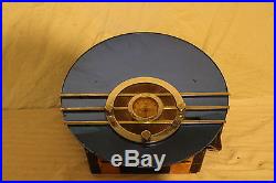 Antique Vintage Art Deco 1936 Sparton 566 Bluebird Glass Blue Mirror Tube Radio