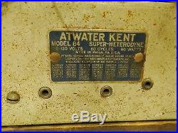 Antique Vintage Atwater Kent Model 84 Cathedral Tube Radio