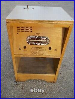 Antique Vintage Motel Bradley 25 Coin Operated Tube Radio End Table Meter-Matic