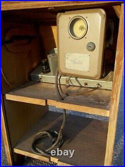 Antique Vintage Motel Bradley 25 Coin Operated Tube Radio End Table Meter-Matic