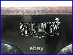 Antique Vintage SYNCHRODYNE Tube Radio Receiver Parts Repair Wooden Box 1920s
