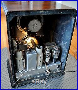 Antique Vintage ZENITH Tombstone 4v31 DECO Old 1930's Tube Radio Works Perfect