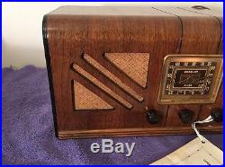 Antique Wood Crosley 20 Vintage Tube Ham Radio Restored & Working Mirror Dial