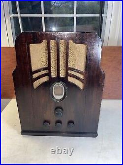Antique Wood PHILCO Model 610 1930s Tabletop Tombstone Tube 13 X 17 Radio